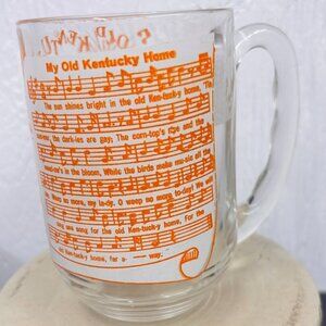 Vintage Hazel Atlas Glass Song Lyric Mug  My Old Kentucky Home